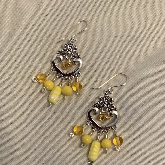 Yellow Beaded Earrings❗️ON SALE ❗️ - Picture 2 of 3